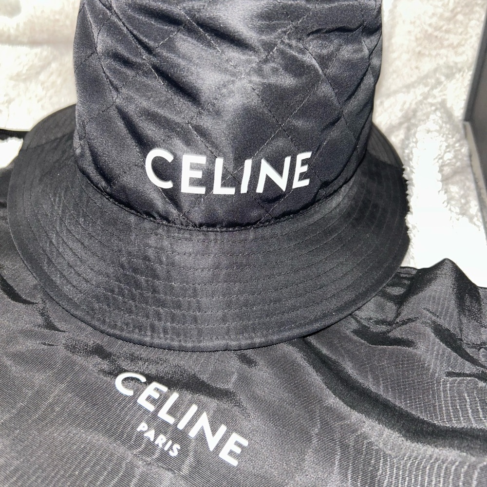 Celine Black Quilted Hat - Picture 8 of 9